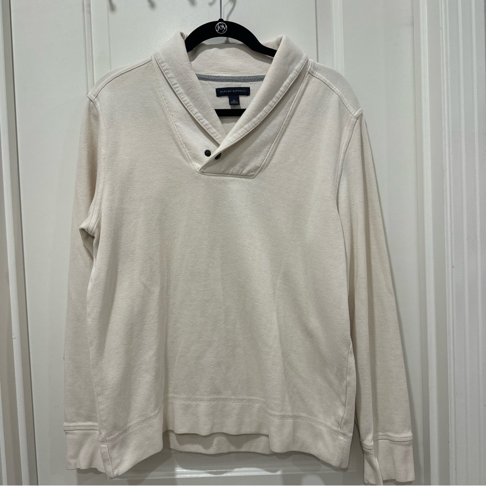 Banana Republic Shawl Collar Polo - Men’s Size Medium, Cream